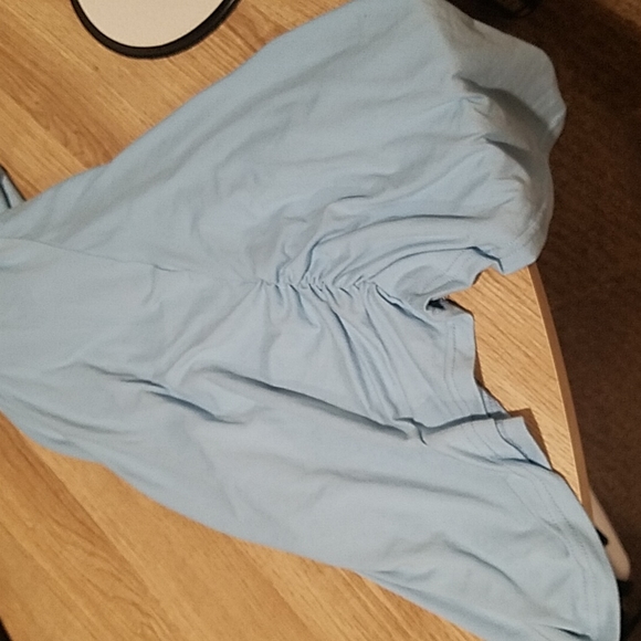 Sky Blue Side-Ruched V-Neck Dolman Top 3X - Picture 6 of 9